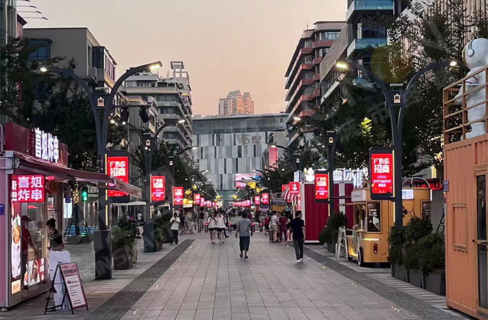 黃岡步行街的壓鑄材質(zhì)燈桿屏 黃岡步行街的壓鑄材質(zhì)燈桿屏